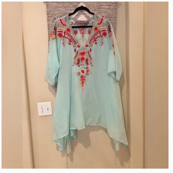 Johnny Was Boho Cleopatra Asymmetrical Tunic top - Picture 2 of 5